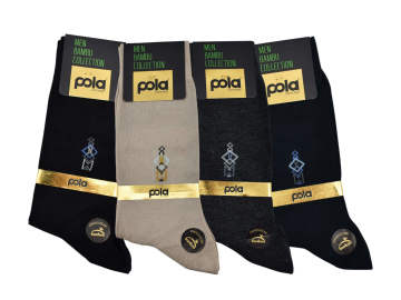 Pola 1602 Yazlık Likralı Erkek Bambu Çorap 12'li
