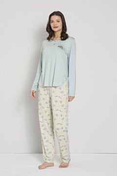 Pijadore 1908 (2XL-3XL-4XL-5XL) Battal Beden Uzun Kollu Bayan Pijama Takım 4'lü