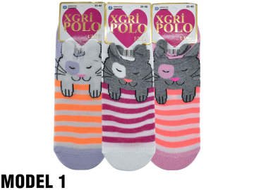 XGRİ POLO 3 Boyutlu Bayan Penye Babet 12'li