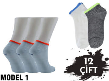 XGRİ POLO Penye Kız Çocuk Patik 12'li