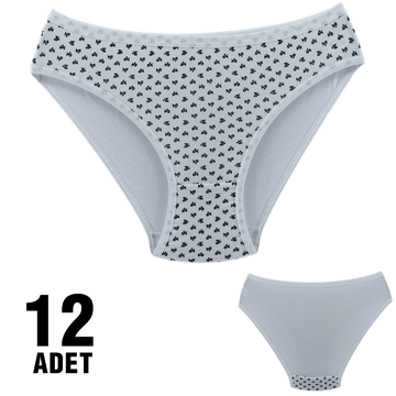 Dondeza 101-69 Desenli Bayan Bikini 12'li