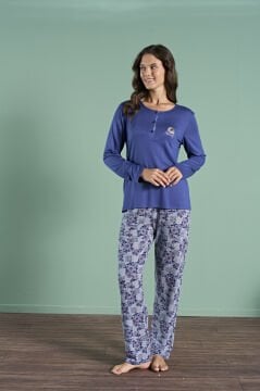 Pijadore 1998 (2XL-3XL-4XL-5XL) Battal Beden Uzun Kollu Bayan Pijama Takım 4'lü