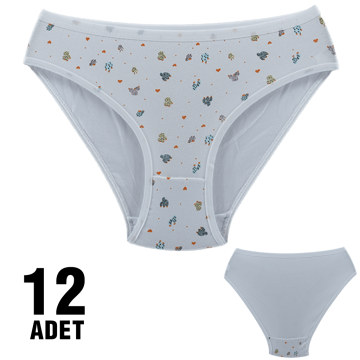 Dondeza 101-68 Desenli Bayan Bikini 12'li