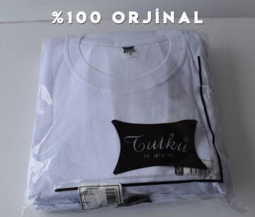 Tutku 0105 Erkek Beyaz Penye Sıfır Yaka Fanila 6'lı