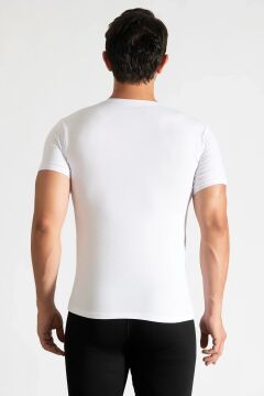 Tutku 0105 Erkek Beyaz Penye Sıfır Yaka Fanila 6'lı