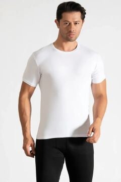 Tutku 0105 Erkek Beyaz Penye Sıfır Yaka Fanila 6'lı