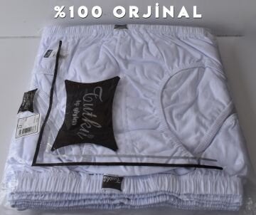 Tutku 0109 Erkek Beyaz Kom Slip Külot 12'li