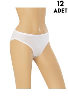 Dondeza 663 (XXL Beden) Düz Viskon Bayan Bikini 12'li