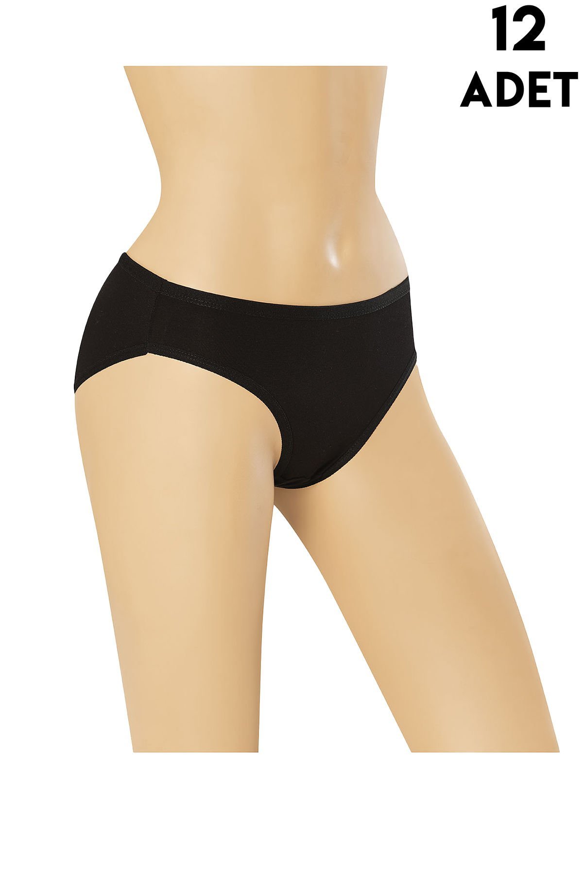 Dondeza 663 (XXL Beden) Düz Viskon Bayan Bikini 12'li