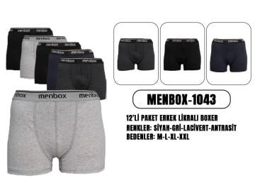 Menbox 1043 Erkek Likralı Boxer 12'li