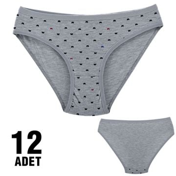 Dondeza 101-59 Desenli Bayan Bikini 12'li