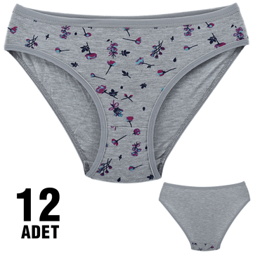 Dondeza 101-57 Desenli Bayan Bikini 12'li