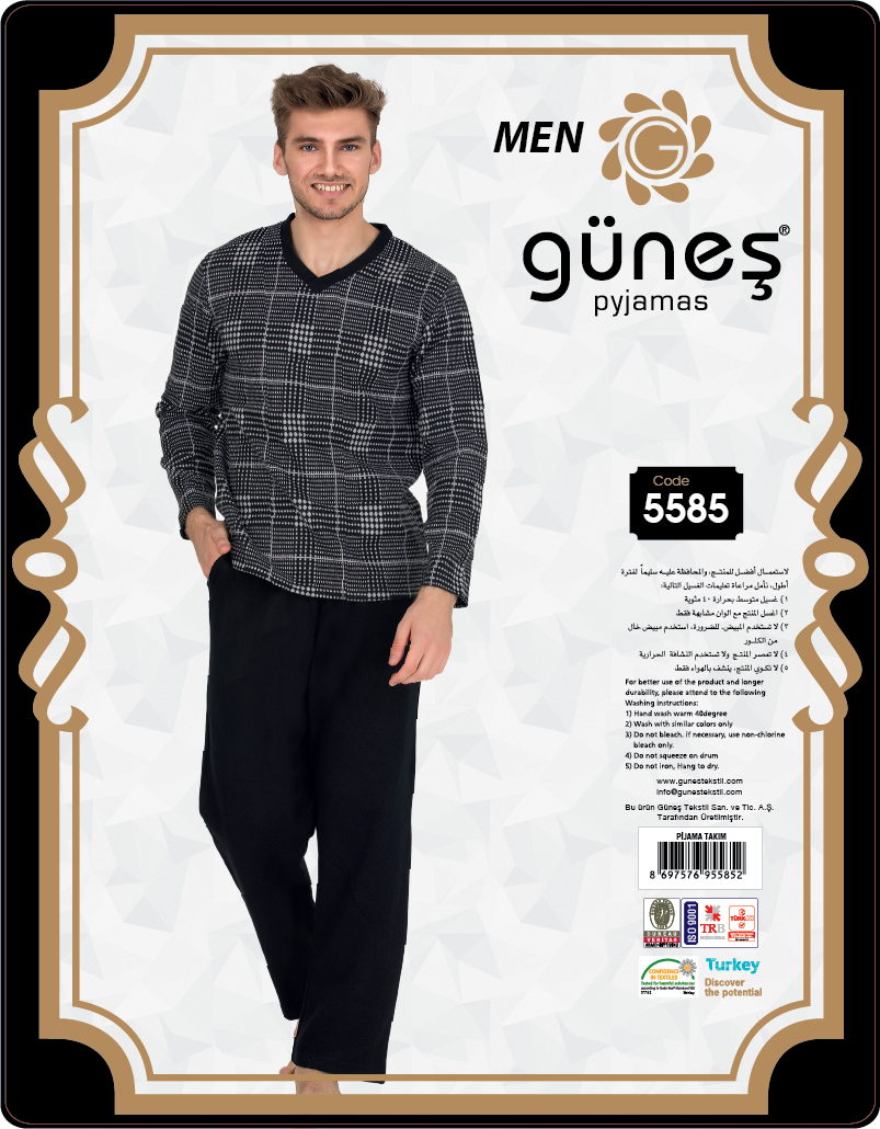 Güneş 5585 Selanik Erkek Pijama Takımı
