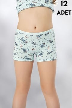 Kota 3400 Baskılı Kız Çocuk Boxer 12'li