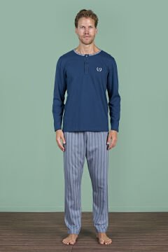 Pijadore 1930 (M-L-XL-XXL) Uzun Kollu Erkek Pijama Takım 4'lü