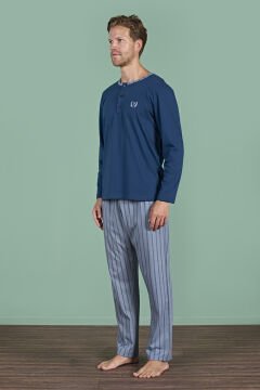 Pijadore 1930 (M-L-XL-XXL) Uzun Kollu Erkek Pijama Takım 4'lü