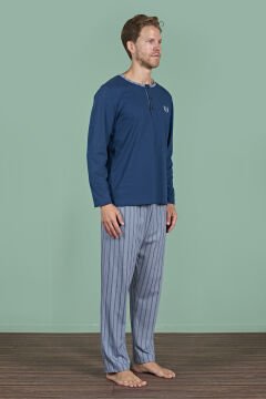 Pijadore 1930 (M-L-XL-XXL) Uzun Kollu Erkek Pijama Takım 4'lü