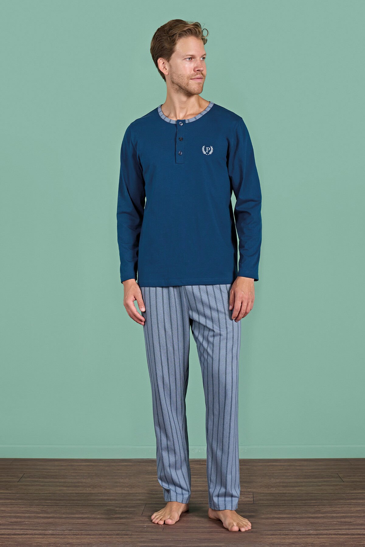 Pijadore 1930 (M-L-XL-XXL) Uzun Kollu Erkek Pijama Takım 4'lü