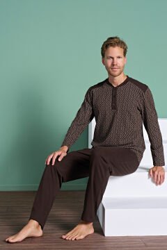 Pijadore 1933 (M-L-XL-XXL) Uzun Kollu Erkek Pijama Takım 4'lü