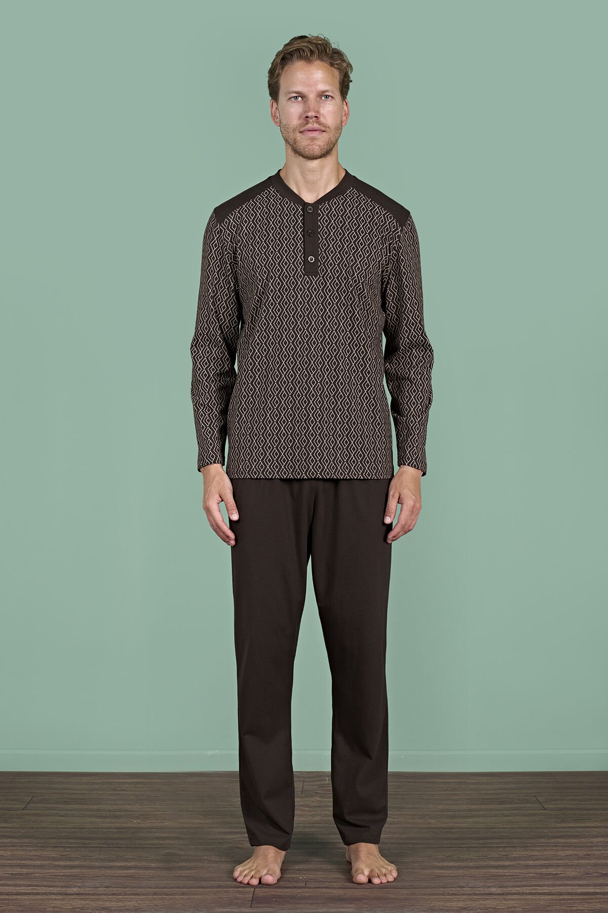 Pijadore 1933 (M-L-XL-XXL) Uzun Kollu Erkek Pijama Takım 4'lü