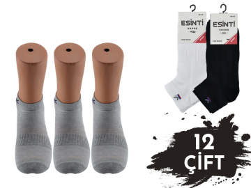 Esinti 001 %100 Pamuk Spor Erkek Patik 12'li