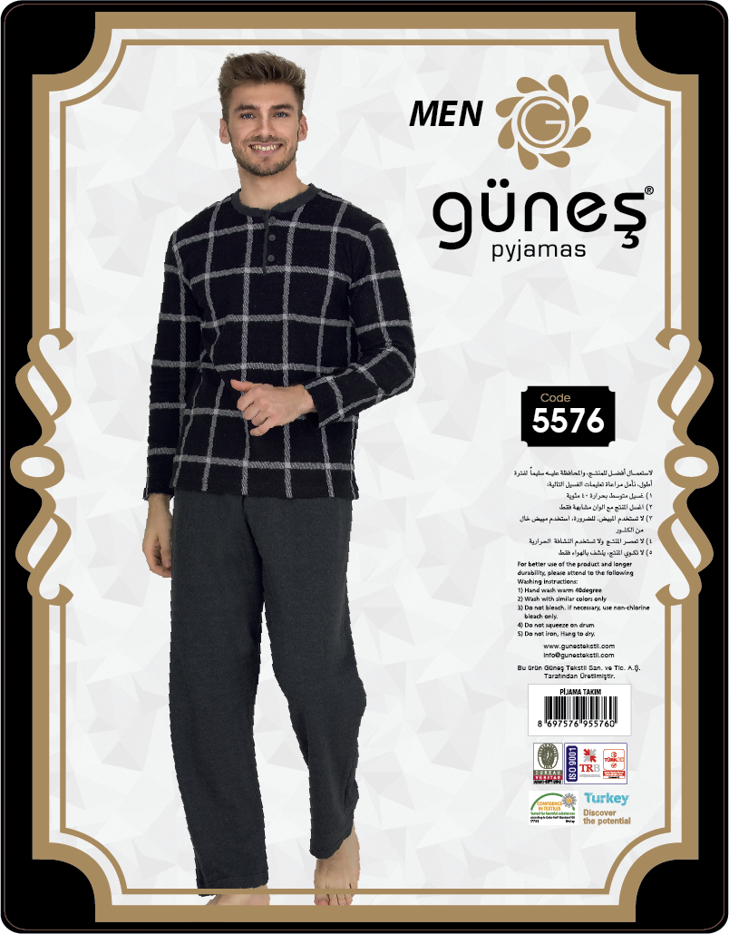 Güneş 5576 Selanik Erkek Pijama Takımı