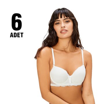 Cansoy 153 Dolgulu Dantelli Bayan Sütyen Takım 6'lı