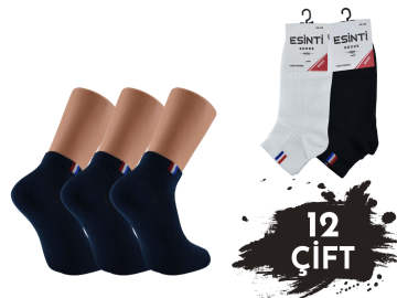 Esinti 004 %100 Pamuk Spor Erkek Patik 12'li
