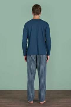 Pijadore 1934 (M-L-XL-XXL) Uzun Kollu Erkek Pijama Takım 4'lü