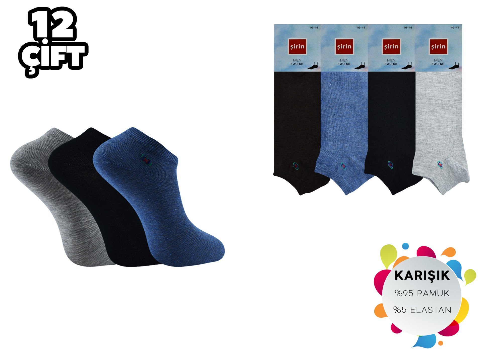 Şirin 7010-1 Ter Emici Erkek Penye Patik 12'li