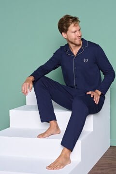 Pijadore 1937 (M-L-XL-XXL) Uzun Kollu Erkek Pijama Takım 4'lü