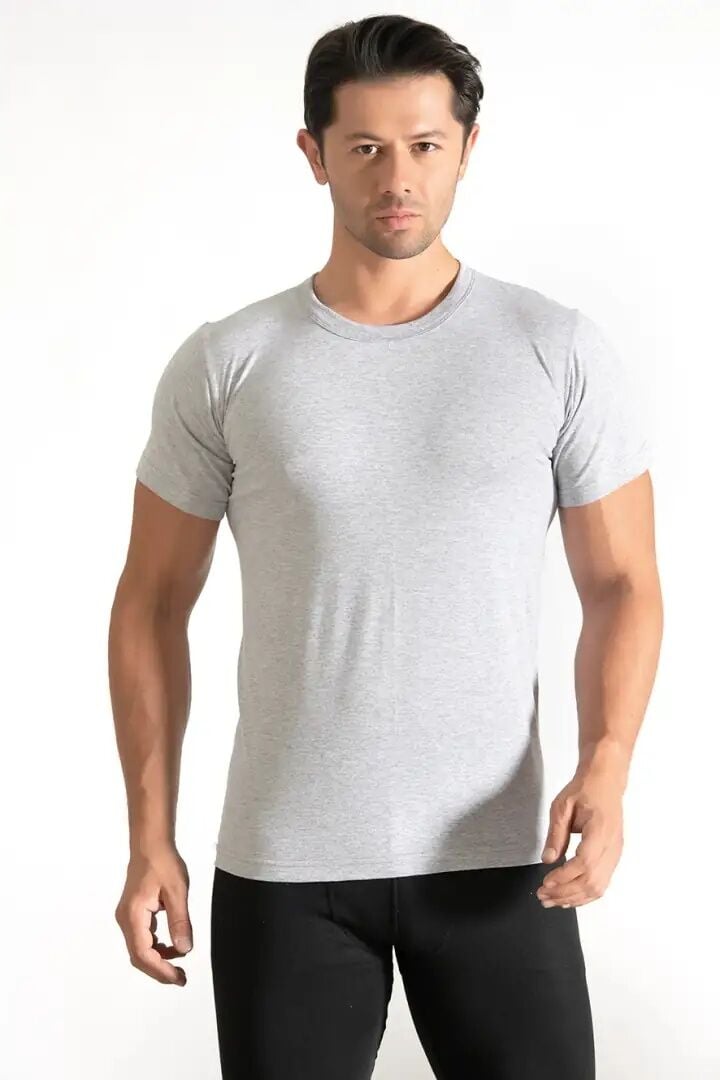 Seher 0003 Renkli Sıfır Yaka Erkek Fanila 6'lı GRİ - 6/XXL