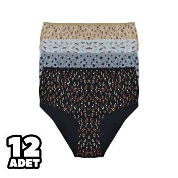 Dondeza 617 5XL Desenli Bayan Bato 12'li