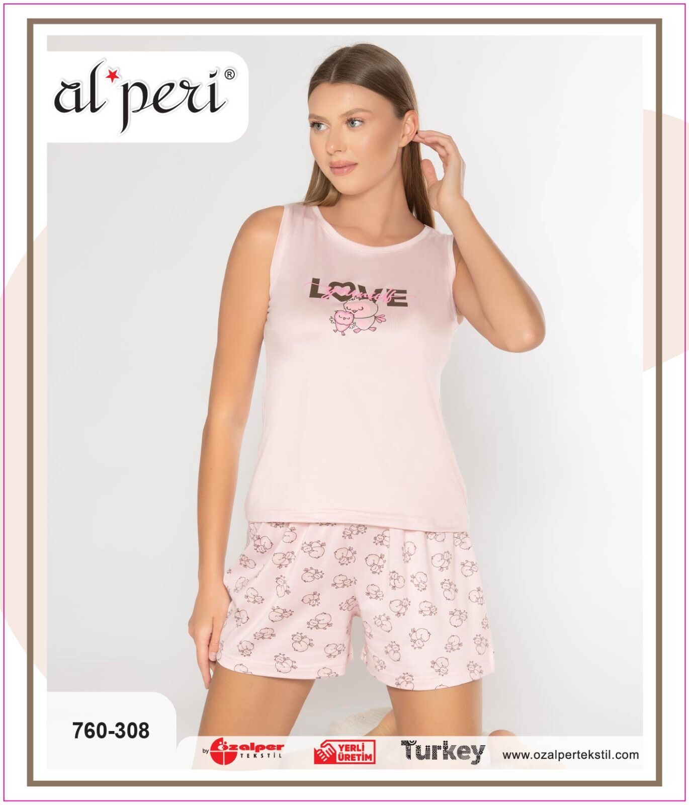 Alperi 760-308 (M-L-XL-XXL) Bayan Şortlu Takım 4'lü