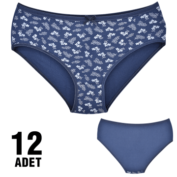 Güryıldız 92007 XL Desenli Bayan Bato 12'li