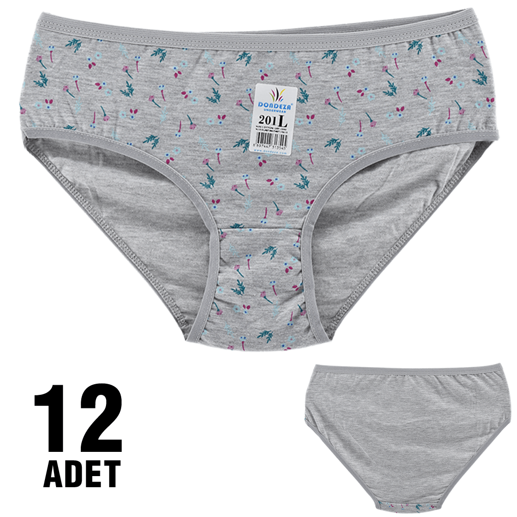 Dondeza 201-49 Desenli Bayan Ara Beden Külot 12'li