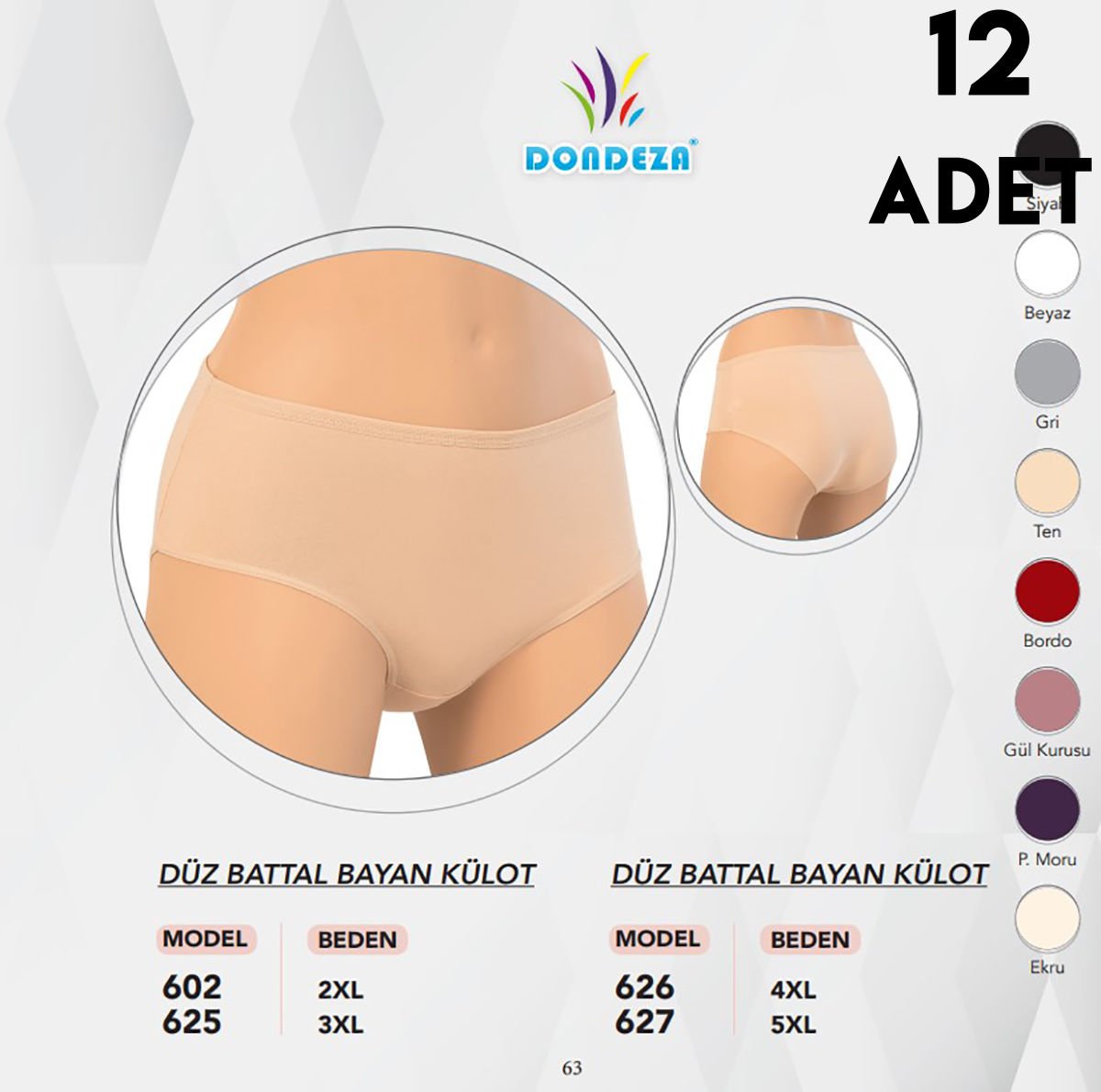 Dondeza 626 4XL Bayan Bato 12'li