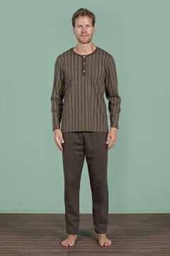 Pijadore 1949 (M-L-XL-XXL) Uzun Kollu Erkek Pijama Takım 4'lü