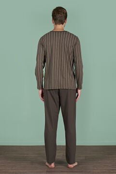 Pijadore 1949 (M-L-XL-XXL) Uzun Kollu Erkek Pijama Takım 4'lü