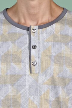 Pijadore 1957 (M-L-XL-XXL) Uzun Kollu Erkek Pijama Takım 4'lü FÜME - M-L-XL-XXL