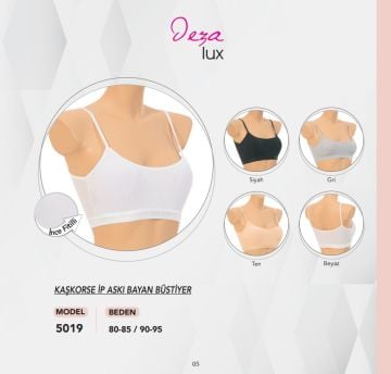 Dondeza 5019 İp Askılı Fitilli Pedli Bayan Bustiyer 6'lı