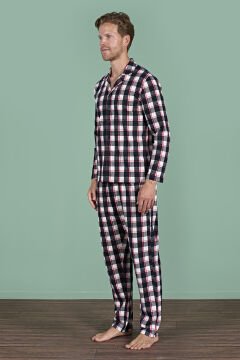 Pijadore 1962 (M-L-XL-XXL) Uzun Kollu Erkek Pijama Takım 4'lü SİYAH - M-L-XL-XXL