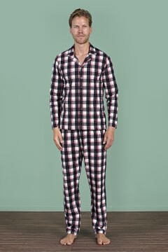 Pijadore 1962 (M-L-XL-XXL) Uzun Kollu Erkek Pijama Takım 4'lü SİYAH - M-L-XL-XXL