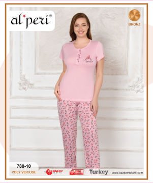 Alperi 780-10 Bayan Kısa Kol Pijama Takım 4'lü