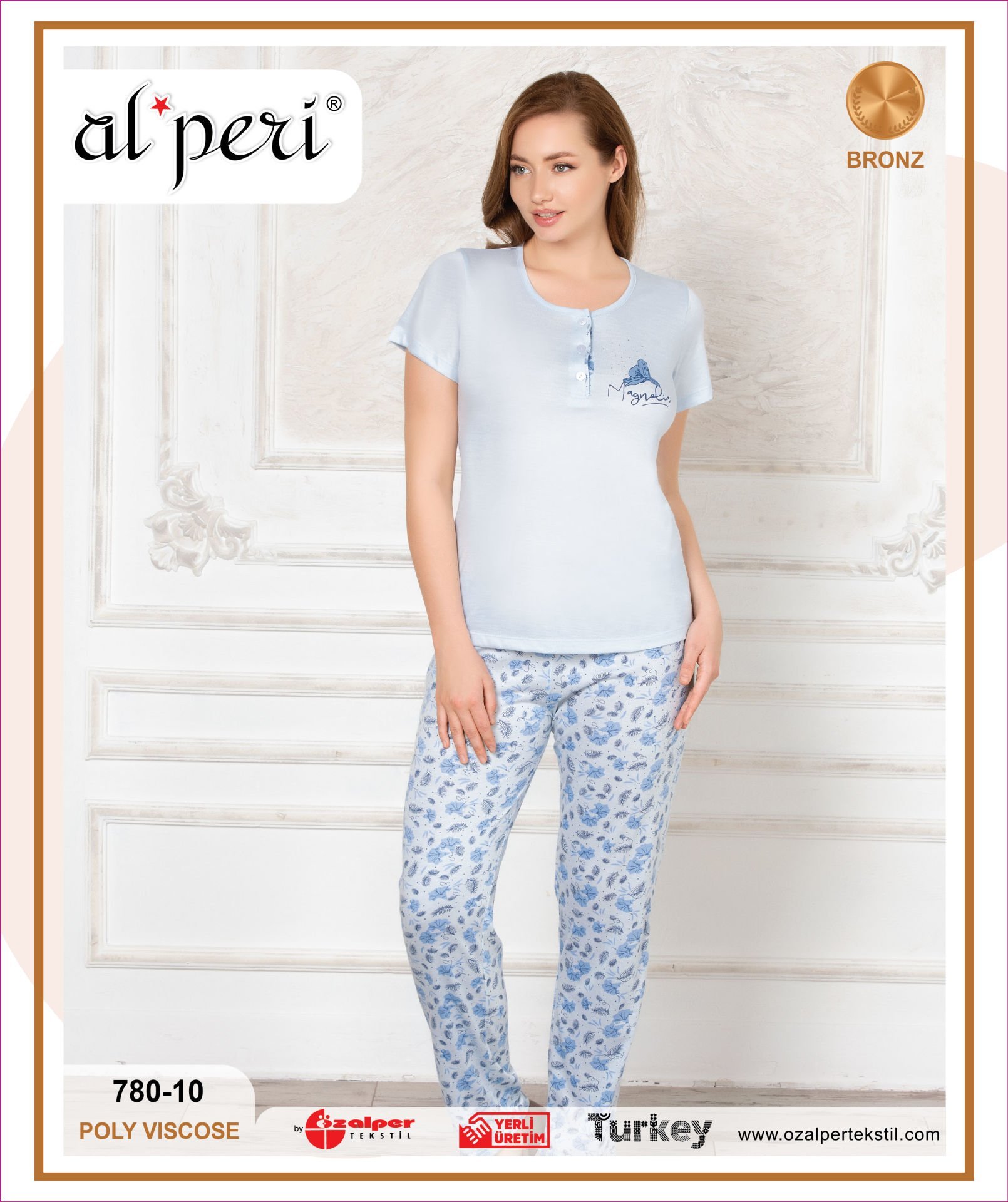 Alperi 780-10 Bayan Kısa Kol Pijama Takım 4'lü