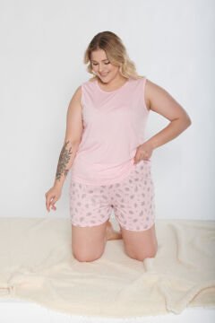 Alperi B760-04 (3XL-4XL-5XL-6XL) Bayan Şortlu Takım 4'lü