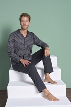 Pijadore 1967 (M-L-XL-XXL) Uzun Kollu Erkek Pijama Takım 4'lü