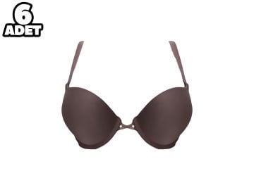 Cansoy 675-Pudra 2X Push Up Balenli Destekli Bayan Sütyen 6'lı