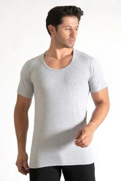 Seher 0002 Renkli Penye Bisiklet Yaka Erkek Fanila 6'lı GRİ - 6/XXL