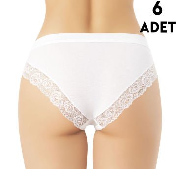 Kota 5106 Dantel Ve Biye Detaylı Modal Bayan Bikini (M-L-XL) 6'lı
